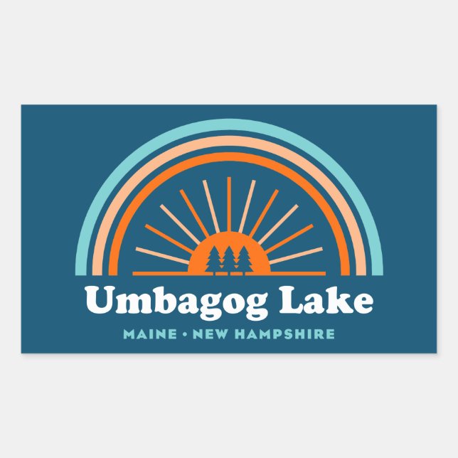 Umbagog Lake New Hampshire Maine Rechteckiger Aufkleber (Vorderseite)
