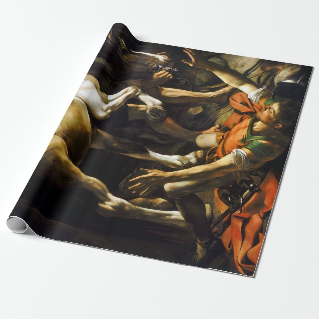 Umbau von Caravaggio auf dem Weg nach Damaskus Geschenkpapier (Ungerollt)