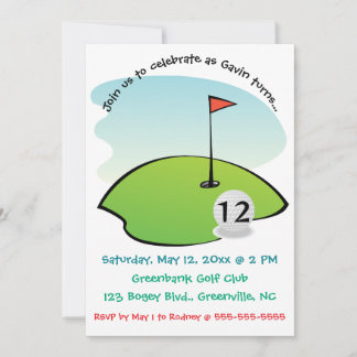 Umbaubarer Golfplatz Birthday Einladung