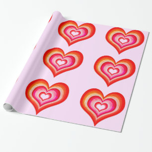 Umbergen von Herz-Pink-Umschlagpapier Geschenkpapier