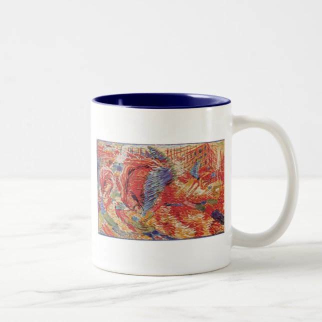 Umberto Boccioni - die Stadtaufstiege Zweifarbige Tasse (Rechts)