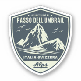 Umbrail Pass Grenzalpen Italien-Schweiz Aufkleber