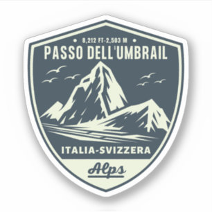 Umbrailpass Italien-Schweiz-Grenze Alpen Aufkleber