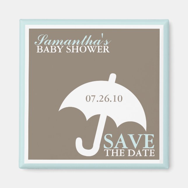 Umbrella Baby Shower Save the Date Magnete Magnet (Vorne)