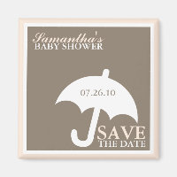 Umbrella Baby Shower Save the Date Magnete