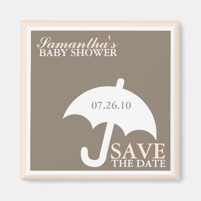 Umbrella Baby Shower Save the Date Magnete Magnet (Vorne)