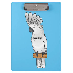 Umbrella cockatoo bird cartoon illustration  klemmbrett