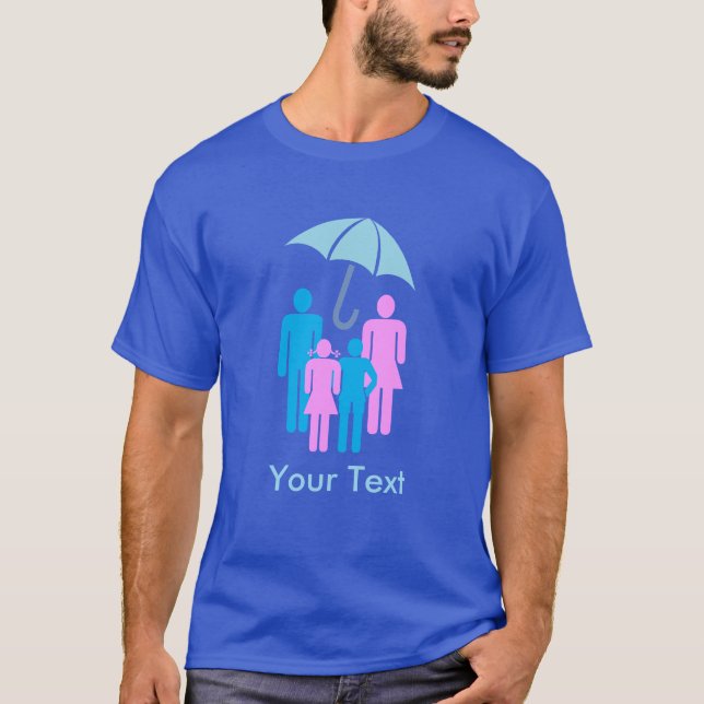 Umbrella Covering Family Logo Custom T-Shirt (Vorderseite)