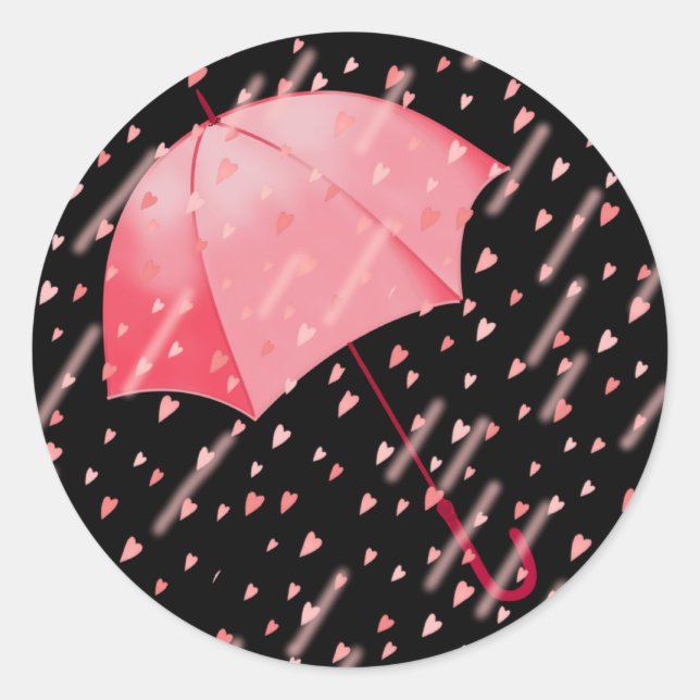 UMBRELLA-DUSCHEN DER LIEBE VON SHARON SHARPE RUNDER AUFKLEBER (Vorderseite)