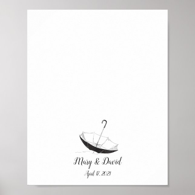 Umbrella Fingerprint Guestbook Poster (Vorne)