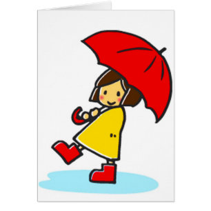 Umbrella Girl Grußkarte