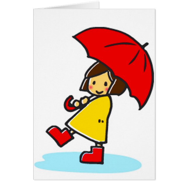 Umbrella Girl Grußkarte (Vorne)