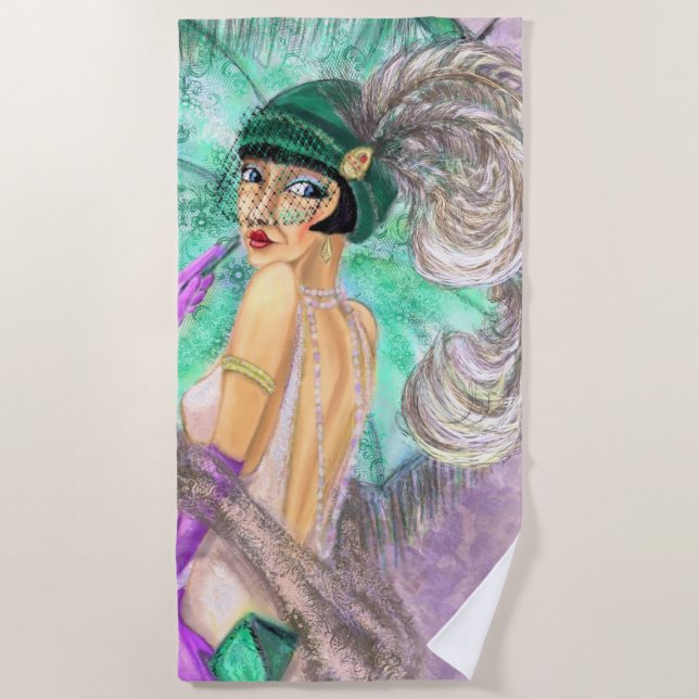 Umbrella Lady Beach Handtuch (Vorderseite)