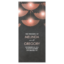Umbrella Lights Chalk and Pink Wedding Programme