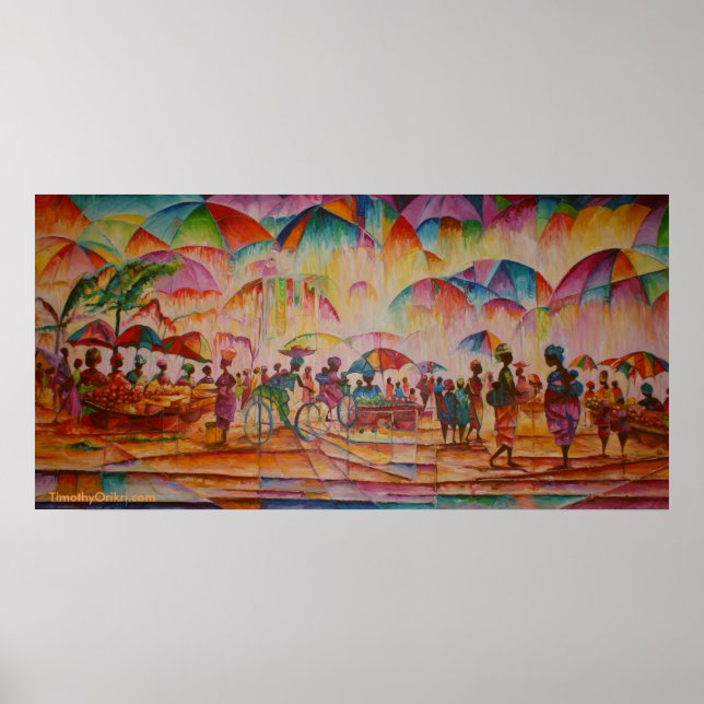 Umbrella Market - Canvas Print Poster (Vorne)