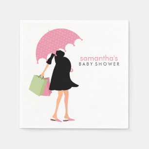 Umbrella Mommy Baby Dusche {pink} Serviette
