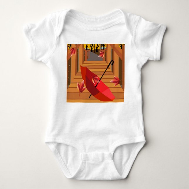 Umbrella on the bridge baby strampler (Vorderseite)