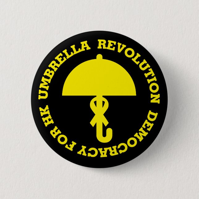UMBRELLA REVOLUTION, DEMOCRACY FOR HK. BUTTON (Vorderseite)
