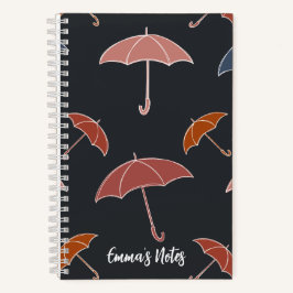 Umbrella Spiralnotebook | niedliches Herbstnoteboo Notizbuch