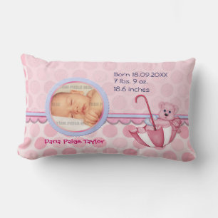Umbrella Teddy Pois Pink Photo Coussin