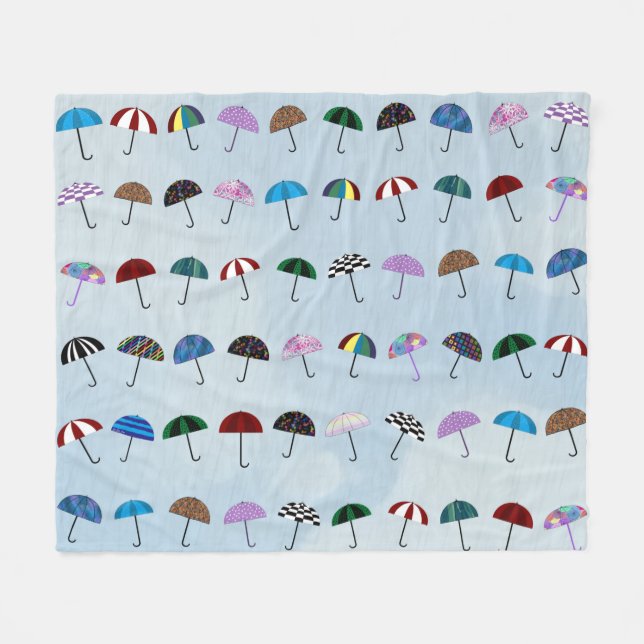 Umbrellas Fleece Blanket (Vorderseite (Horizontal))