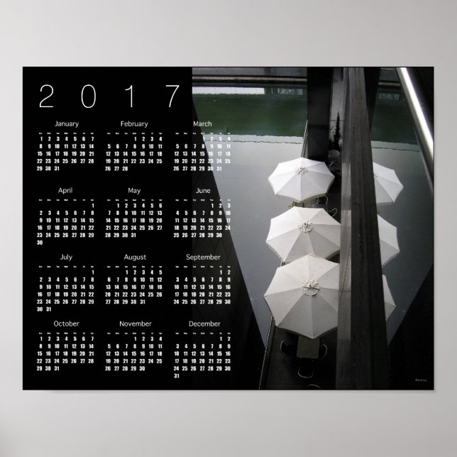 Umbrellas Paris Calendar Poster 2017 (Vorne)