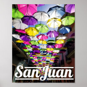 Umbrellas San Juan Puerto Rico Straße Poster