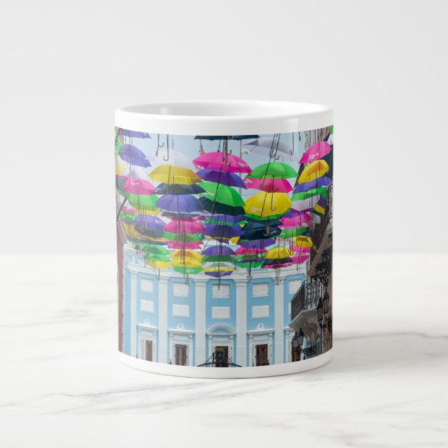 Umbrellas über den Straßen von San Juan und dem He Jumbo-Tasse (Vorderseite)