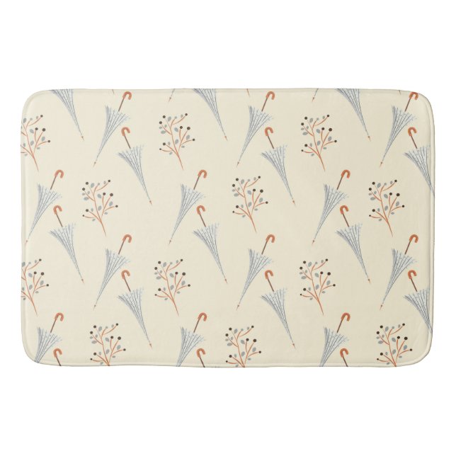 Umbrellas und Herbstblätter Badematte (Vorderseite)