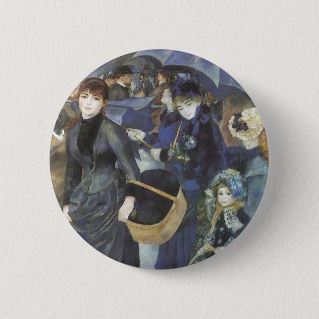 Umbrellas von Pierre Renoir, Vintager Impressionis Button (Vorderseite)