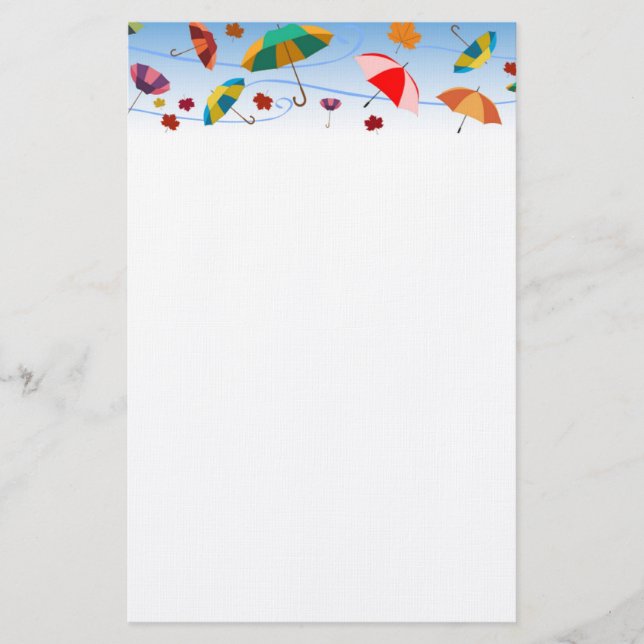 UMBRELLEN UND BLÄTTER BRIEFPAPIER (Vorderseite)