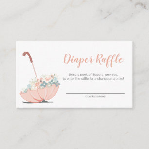Umbrett mit Blume Girl Diaper Raffle Ticket Begleitkarte