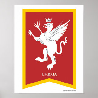 Umbrien Italien Region Wappen Kunst, Dichtung und  Poster