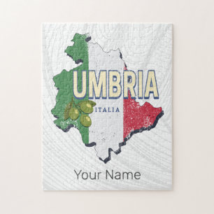 Umbrien Italien Retro Region Karte Vintag Souvenir