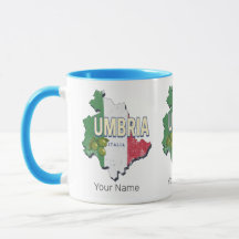 Umbrien Italien Retro Region Karte Vintag Souvenir