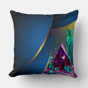 Umdrehbare Amethyst-Kristalle mit blauem Goldrand Kissen