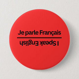 Umdrehbare zweisprachige französisch-englische "Ic Button
