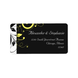 Umdrehung Schwarz/Gelb Adressaufkleber