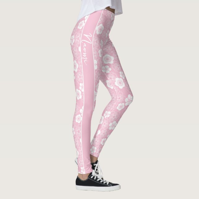 Ume | Japanisches Pflaumenmuster KIMONO Leggings (Rechts)
