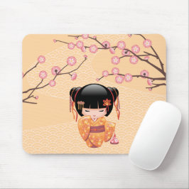 Ume Kokeshi Doll - Japanisch Peach Geisha Girl Mousepad