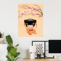 Ume Kokeshi Doll - Japanisch Peach Geisha Girl