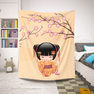 Ume Kokeshi Doll - Japanisch Peach Geisha Girl Sherpadecke
