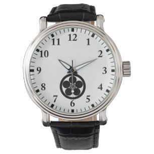 Umebachi-Stil Pflaumenblüte in einem Kreis Armbanduhr