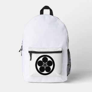 Umebachi-Stil Pflaumenblüte in einem Kreis Bedruckter Rucksack