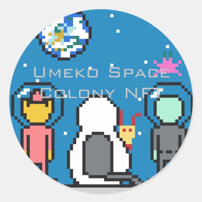Umeko Space Colony NFT Runder Aufkleber (Vorderseite)