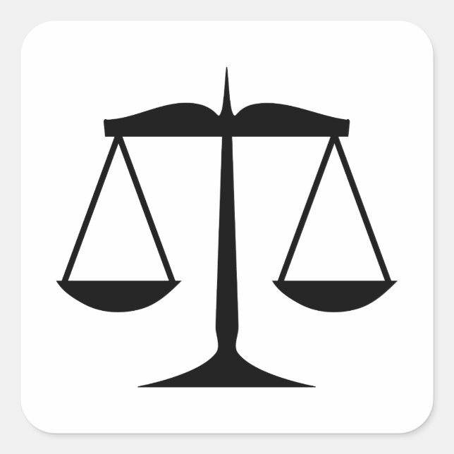 Umfang der Justiz (Gesetz) Quadratischer Aufkleber (Vorderseite)