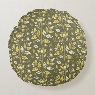 Umfassen Sie die Natur mit eleganten Blumenmustern Rundes Kissen