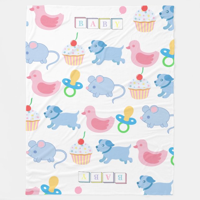 Umfassende ABDL umfassende Baby-Decke AB niedlich Fleecedecke (Vorderseite)