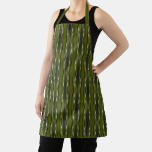 Umfassende Schürze - Olive Silver Retro