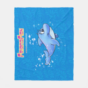 Umfassender niedlicher Cartoon des Delphins Fleecedecke